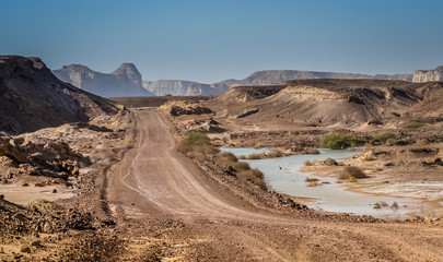 Gravel road through  the Quesh