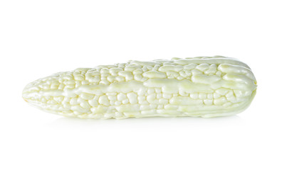 whole fresh bitter gourd on white background