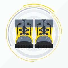 vector yellow boots front