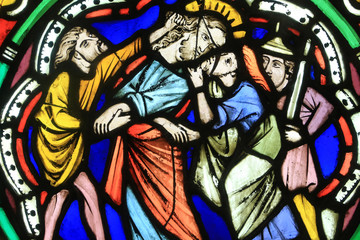 Le Baiser de Judas. Vers 1260. Ancienne église des Dominicains de Strasbourg. Musée de l'Oeuvre...
