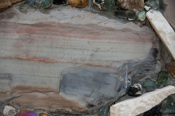 Recycled wall tiles stone, mosaic, broken glass, gravel, decorat