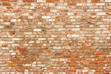 Red and white brick wall, background, texture