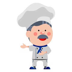 Vector illustration of a smiling chef