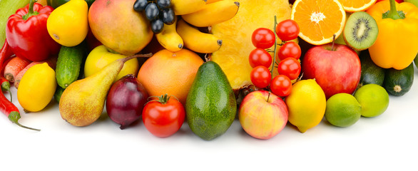 Fototapeta na wymiar fruit and vegetable isolated on white background