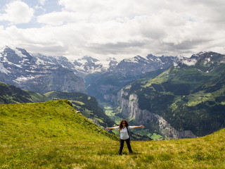 Naklejka premium vistas desde Männlichen en Suiza verano 2016 OLYMPUS DIGITAL CAMERA
