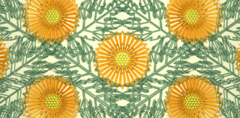 紐硝子菊花弁と葉アップ：承和色（そがいろ）背景