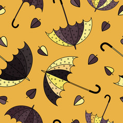 Umbrellas seamless pattern. Colorful vector illustration. Print. Repeating background. Cloth design, wallpaper.