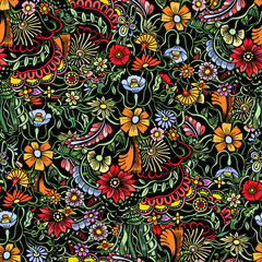 pattern with garden flowers
