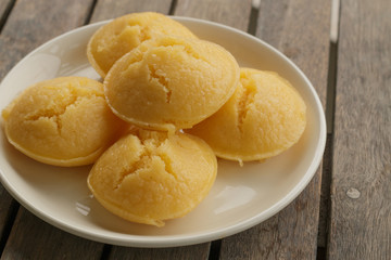 Sugarpalm cake on wood background.