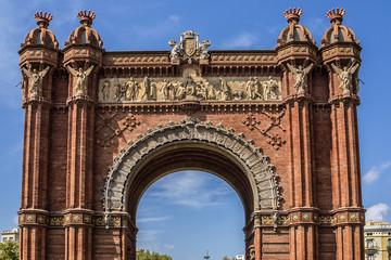 Fototapeta na wymiar Triumphal Arch (Arco de Triunfo, 1888), Barcelona, Spain.