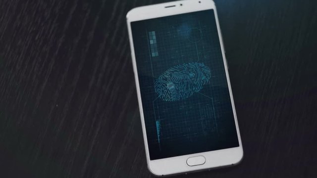 Video of smartphone with chip finger print.