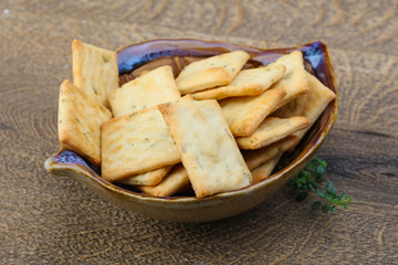 Crackers in the bowl