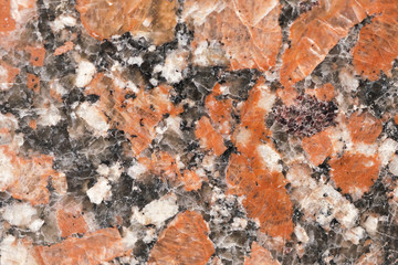 Stone granite with black, white and red spots, texture, background
