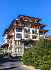 Hotel in resort city in the summer.