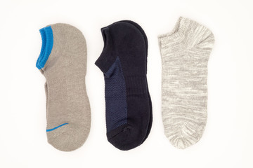 Pair of socks on white background.