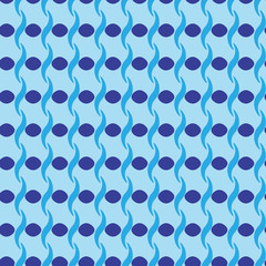 Wavy line and circle seamless pattern