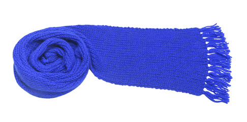 Blue scarf on a white background.