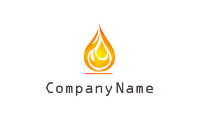 Fire Flame Logo design vector template drop silhouette. Creative Droplet Burn Elegant Bonfire Logotype Fire Logo concept icon