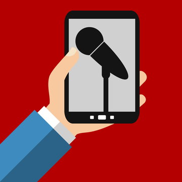 Mikrofon auf dem Smartphone