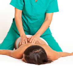Obraz na płótnie Canvas nurse giving a massage