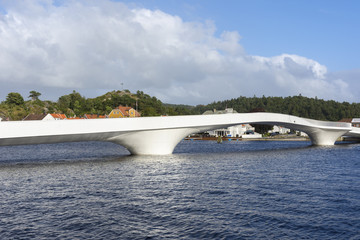 White bridge in Mandal in Norway