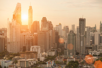 Fototapeta na wymiar Bangkok City View Golden Sunset