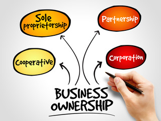 Business ownership mind map, business concept background