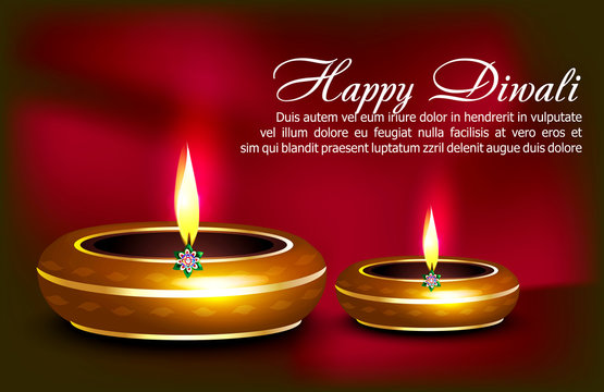 happy diwali celebration background with deepak