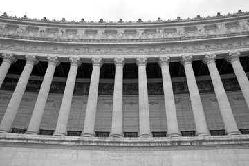 Vittoriano colonnade, Victor Emmanuel monument in Rome, Italy