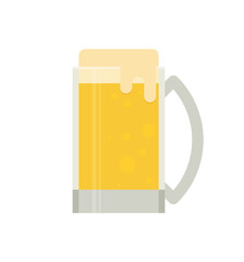 A mug of beer. A light beer. Flat design.