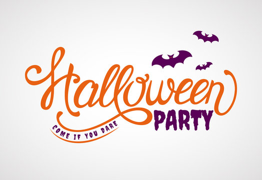 Halloween party lettering. Vector invitation.