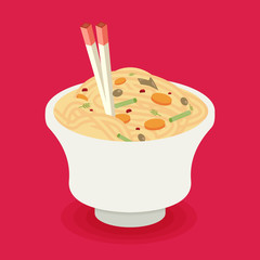 Flat noodle ramen graphic vector