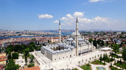 Suleymaniye Mosque air view, Istanbul.