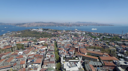 Fototapeta na wymiar Aerial view of the Istanbul historical peninsula