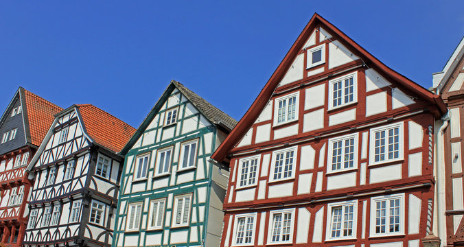 Fritzlar: Malerische Stadth&auml;user am Markt (15.-17. Jh.,Hessen)