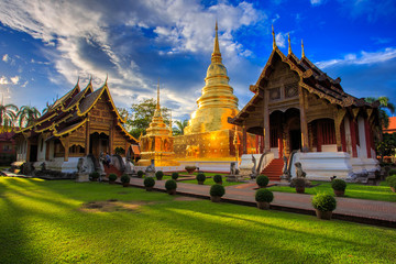 Wat Phra Singh is located in the western part of the old city center of Chiang Mai,Thailand