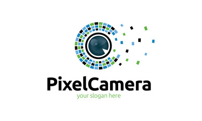 Obraz na płótnie Canvas Pixel Camera Logo 