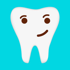 Dental Healthy Teeth smile vector cartoon. Isolated Vector Illustration