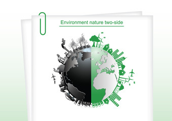 Ecology connection  concept background . Vector infographic illu