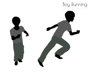 Fototapeta na wymiar boy in Running pose on white background