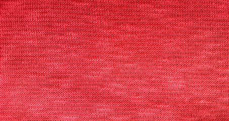 Red knit fabric textile background.