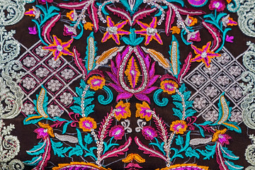 Background with material embroidered from Bistrita-Nasaud, Romania