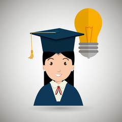 student woman graduation education vector illustration eps 10