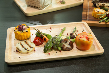 Grilled Vegetables with corn, tomato, pepper, and mushroom