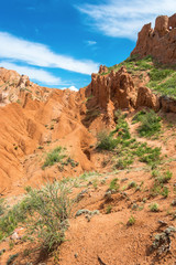 Fototapeta premium Mountain landscape in the canyon Fairy tale, Kyrgyzstan.
