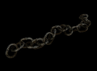 Chain 3d render old rusty