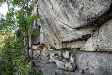 Wanderweg Obere Affensteinpromenade, Felsspalt, Nationalpark Sächsische Schweiz