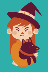 Witch Holding Dog