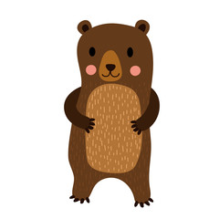 Standing Bear cartoon character. Isolated on white background. Vector illustration.