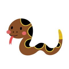 Crawling Rattlesnake animal cartoon character. Isolated on white background. Vector illustration.